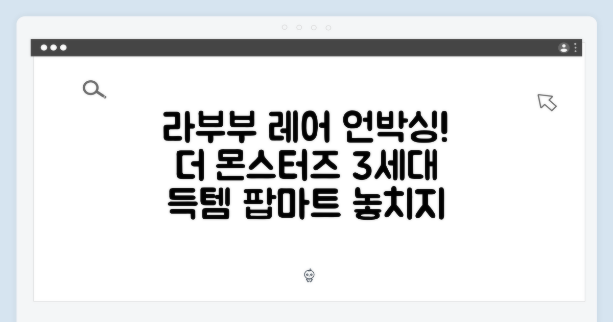 ✨ 팝마트 라부부 레어템! 더 몬스터즈 3세대 언박싱 기회!
