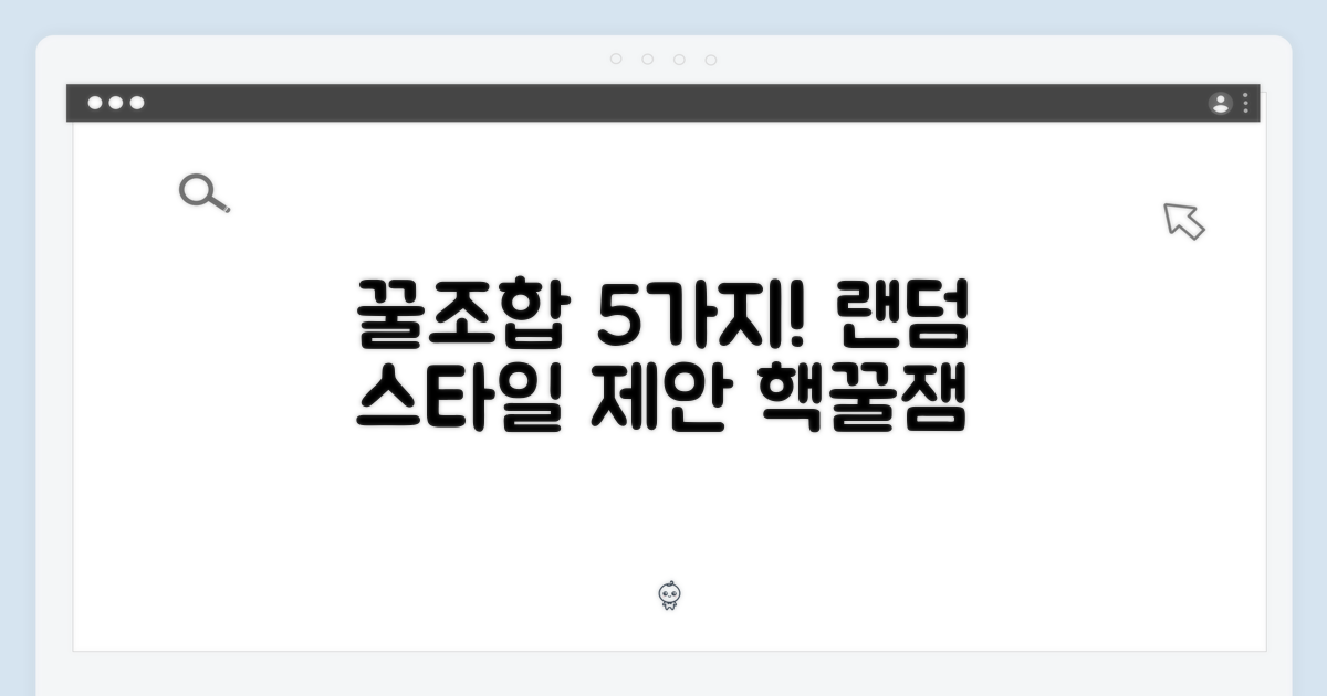 랜덤 꿀조합, 5가지 스타일 제안