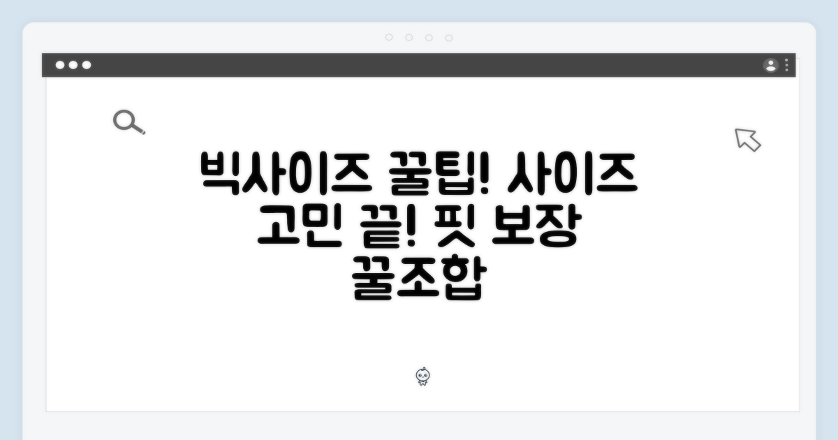 빅 사이즈, 사이즈 팁 대방출