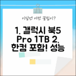 갤럭시 북5 프로 (1TB SSD) 한컴 포함! 놀라운 성능!