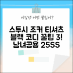 25SS 스투시 조커 티셔츠 블랙! 남녀공용 코디 꿀팁 3가지