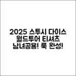 2025 스투시 다이스 월드투어 티셔츠: 남녀공용 베이직 룩 마스터!