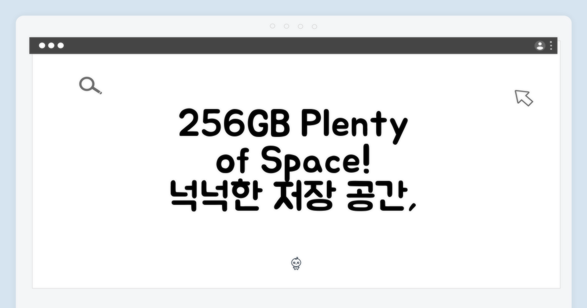 3. 256GB 저장 공간의 여유