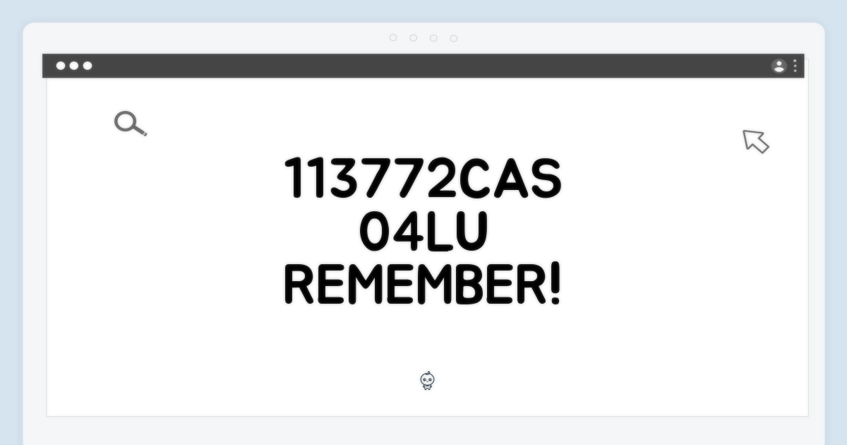 113772CAS 04LU, 기억해!
