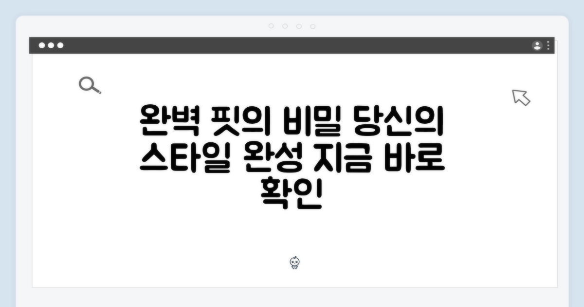 당신의 핏을 완성하세요.