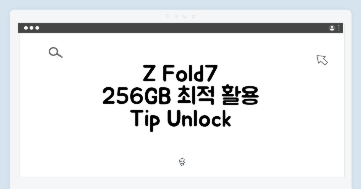 Z Fold7 256GB, 최적 활용법