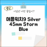 애플워치9 GPS 실버 45mm, 스톰 블루, 이 색 조합 어때?