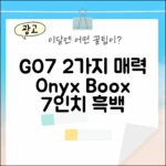 오닉스 북스 GO7: 7인치 흑백 이북리더기 2가지 매력