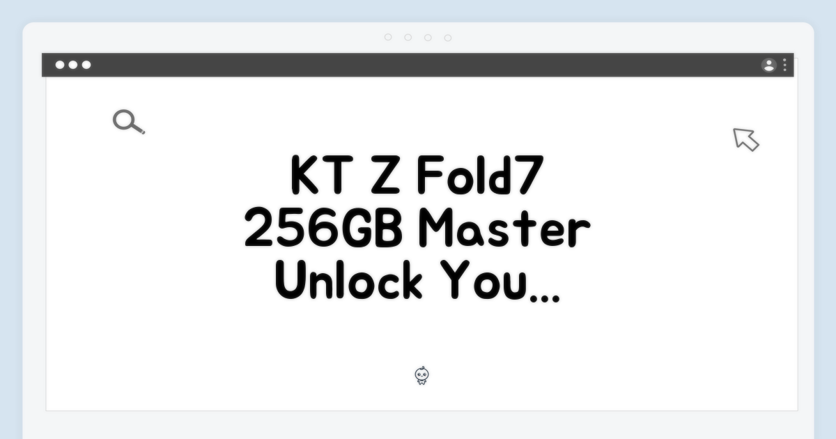 KT 갤럭시 Z Fold7 256GB 마스터하기