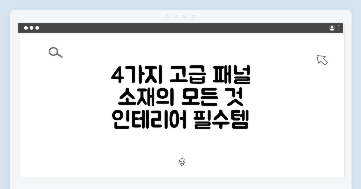 4가지 고급 패널 소재