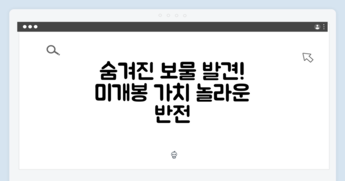 미개봉, 숨겨진 가치를 찾다