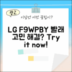 LG 트롬 F9WPBY 화이트, 당신의 빨래 고민 해결될까요?