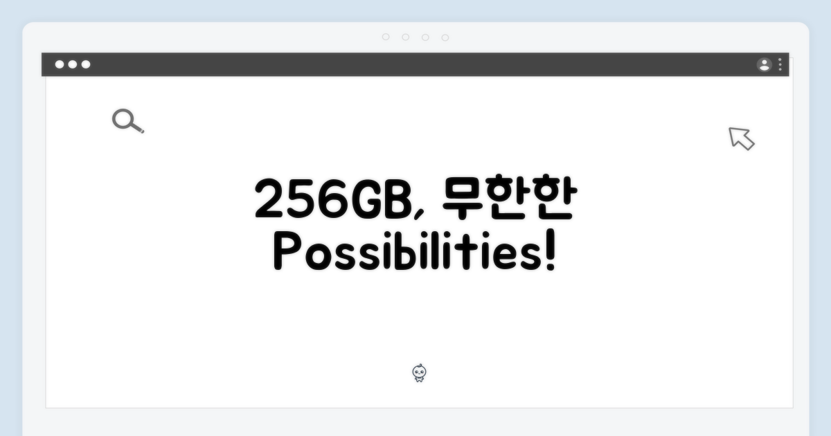 256GB 넉넉함, 무한한 가능성
