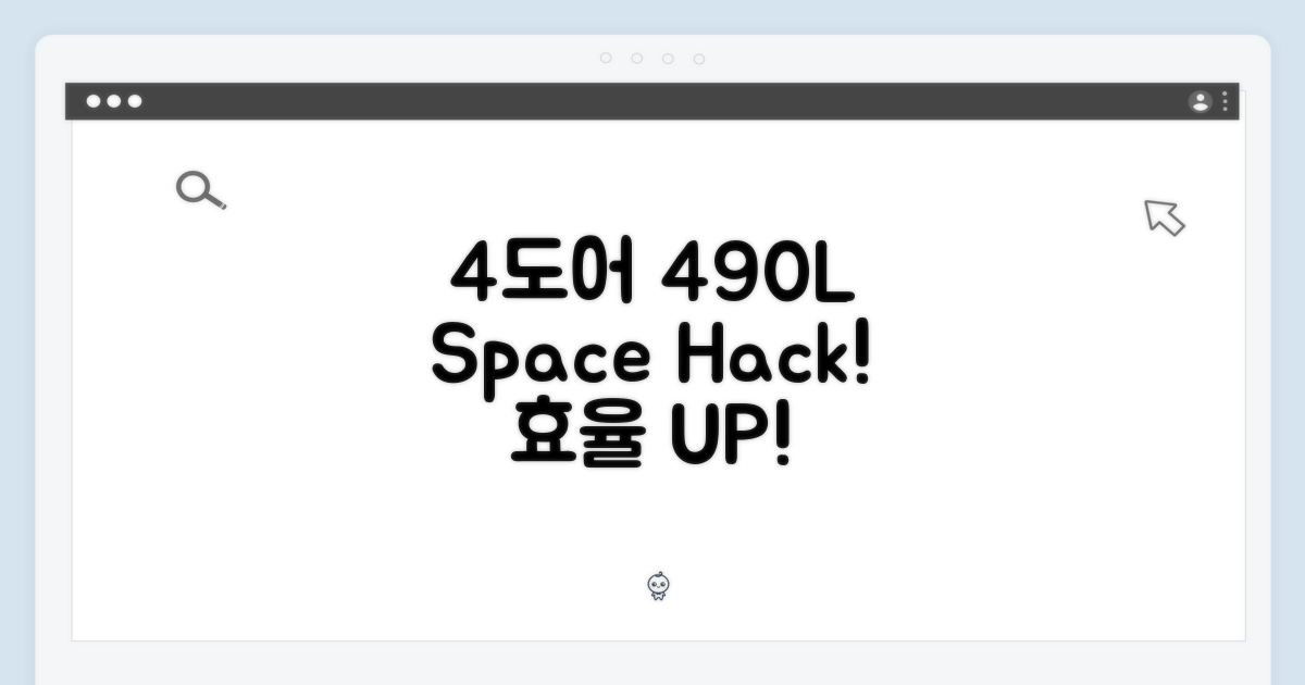 4도어 490L, 공간을 효율적으로 쓰세요!
