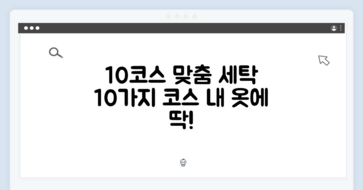 10가지 코스, 맞춤 세탁