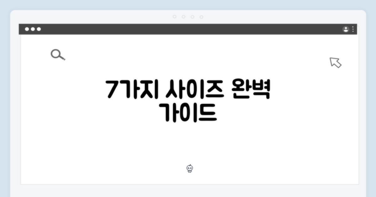 7가지 사이즈 선택 가이드