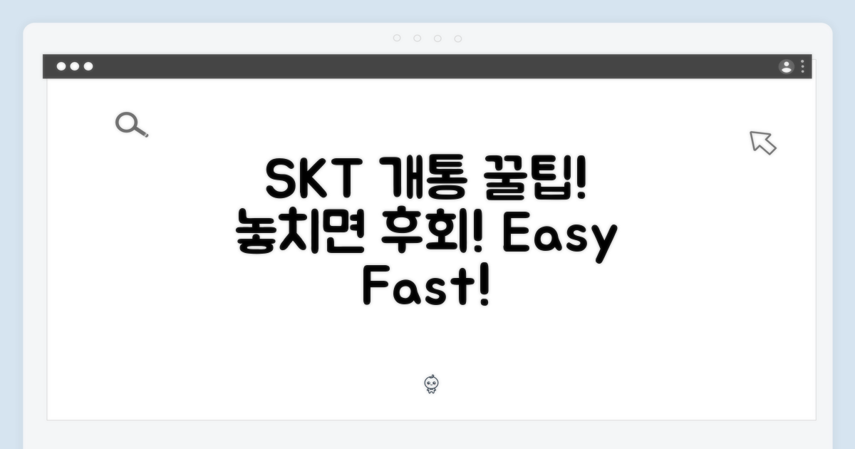 SKT 개통 팁, 놓치지 마세요