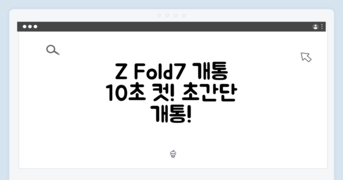 10초 만에 끝내는 Z Fold7 개통