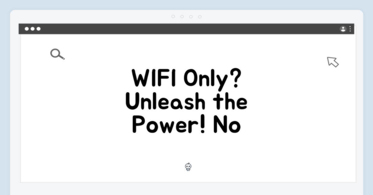 WIFI 전용, 어디까지 가능?