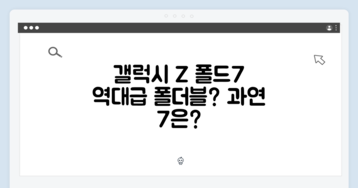 갤럭시 Z 폴드7, 역대급 폴더블7 될까요?